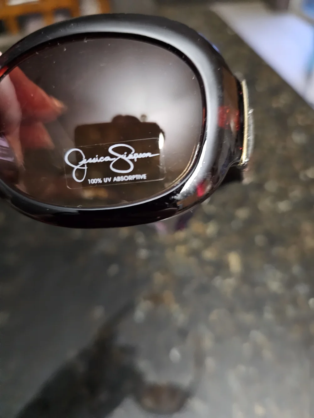 Jessica Simpson Burgundy Brown Gradient Oversized Sunglasses